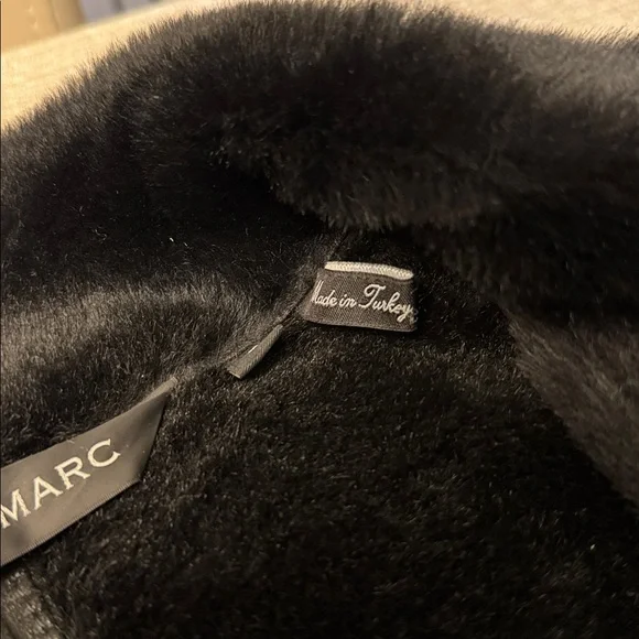 Andrew Marc- Women's Black Shearling Leather Belted Coat/EUC/Size S - Picture 8 of 15